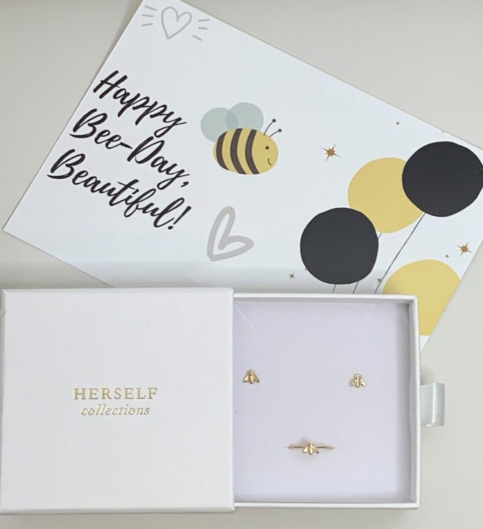 Bee-day Ring + Earring Set